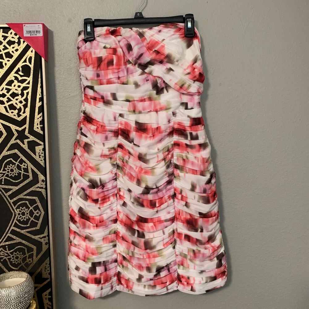 H&M floral strapless dress